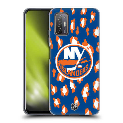 NHL New York Islanders Leopard Patten Soft Gel Case for HTC Desire 21 Pro 5G