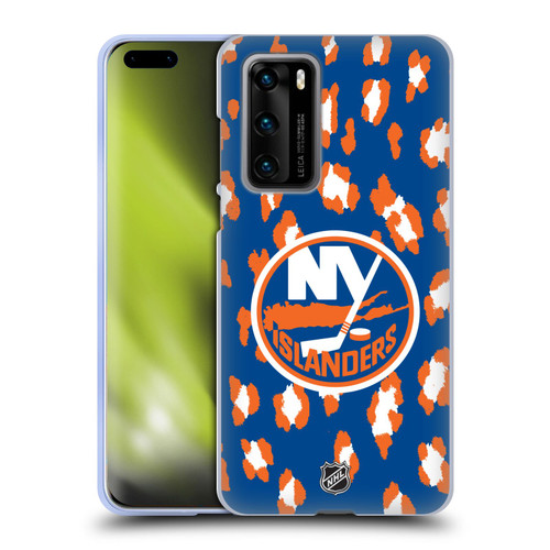 NHL New York Islanders Leopard Pattern Soft Gel Case for Huawei P40 5G