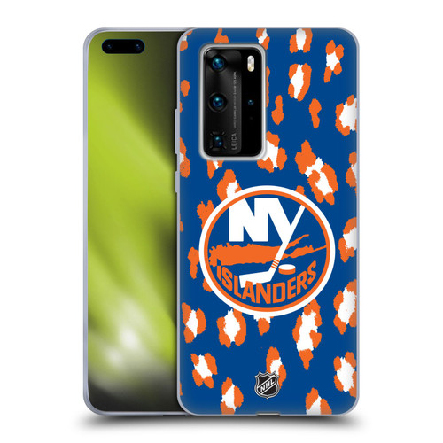 NHL New York Islanders Leopard Pattern Soft Gel Case for Huawei P40 Pro / P40 Pro Plus 5G
