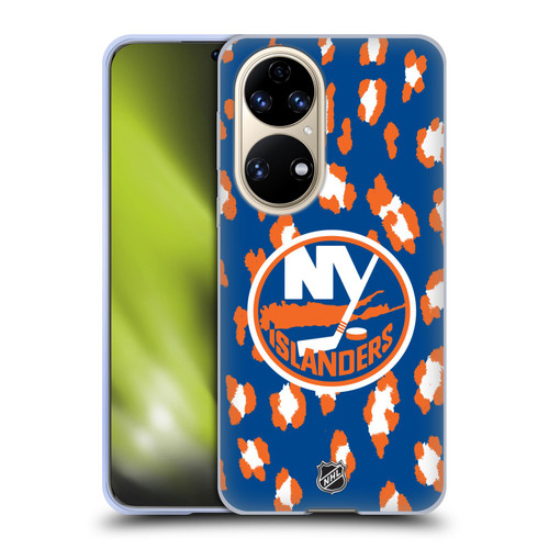NHL New York Islanders Leopard Pattern Soft Gel Case for Huawei P50