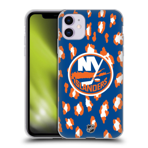 NHL New York Islanders Leopard Patten Soft Gel Case for Apple iPhone 11