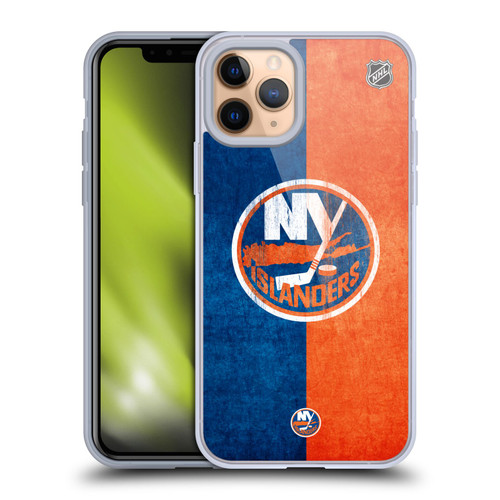 NHL New York Islanders Half Distressed Soft Gel Case for Apple iPhone 11 Pro
