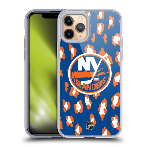 NHL New York Islanders Leopard Pattern Soft Gel Case for Apple iPhone 11 Pro