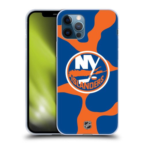 NHL New York Islanders Cow Pattern Soft Gel Case for Apple iPhone 12 / iPhone 12 Pro