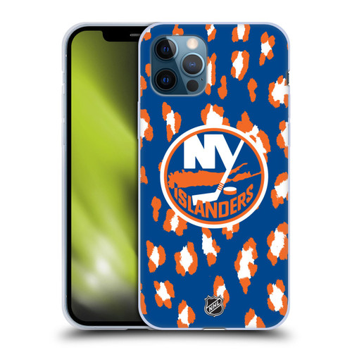 NHL New York Islanders Leopard Patten Soft Gel Case for Apple iPhone 12 / iPhone 12 Pro