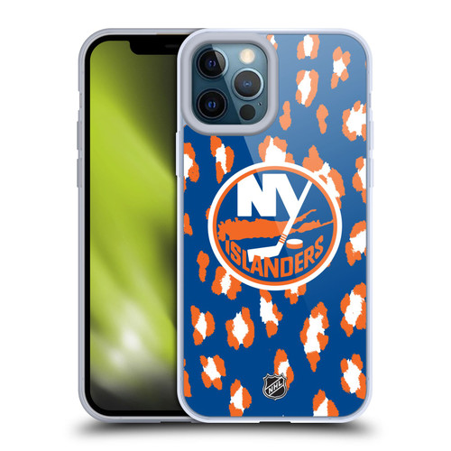 NHL New York Islanders Leopard Pattern Soft Gel Case for Apple iPhone 12 Pro Max