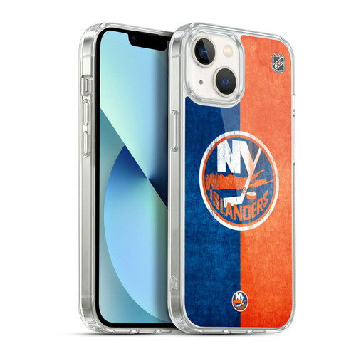 NHL New York Islanders Half Distressed Soft Gel Case for Apple iPhone 13