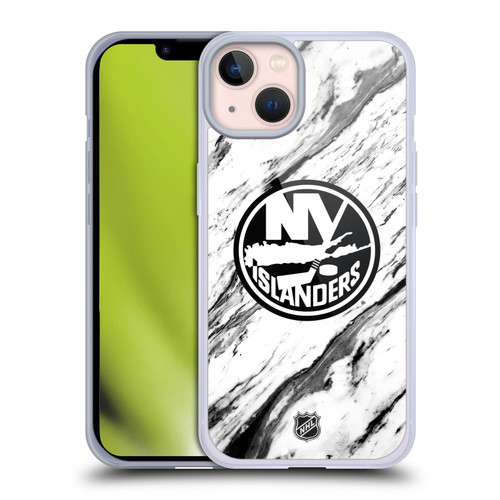 NHL New York Islanders Marble Soft Gel Case for Apple iPhone 13