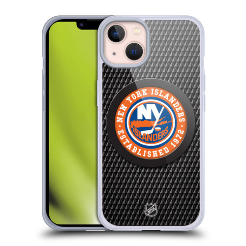 NHL New York Islanders Puck Texture Soft Gel Case for Apple iPhone 13