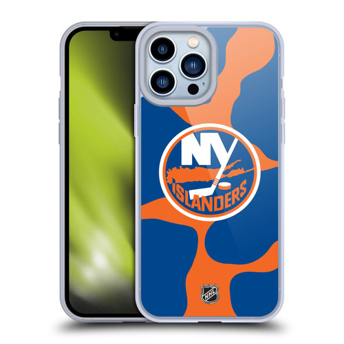 NHL New York Islanders Cow Pattern Soft Gel Case for Apple iPhone 13 Pro Max