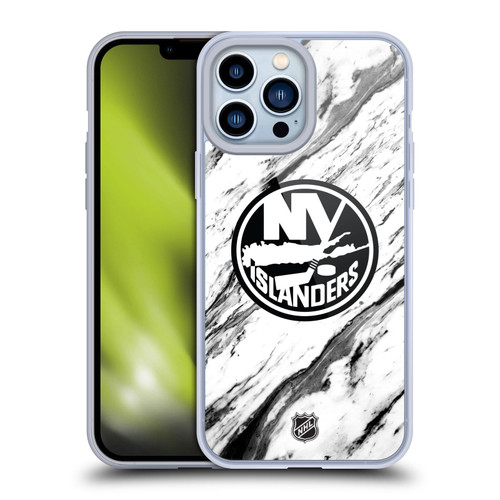 NHL New York Islanders Marble Soft Gel Case for Apple iPhone 13 Pro Max