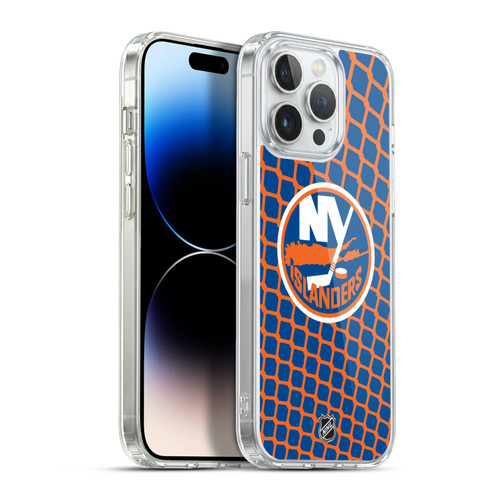 NHL New York Islanders Net Pattern Soft Gel Case for Apple iPhone 13 Pro Max