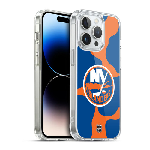 NHL New York Islanders Cow Pattern Soft Gel Case for Apple iPhone 13 Pro