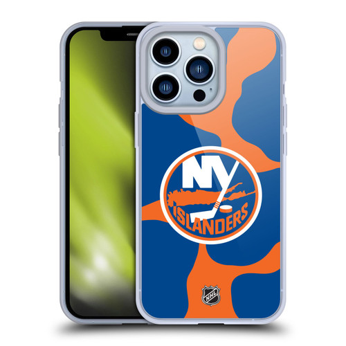 NHL New York Islanders Cow Pattern Soft Gel Case for Apple iPhone 13 Pro