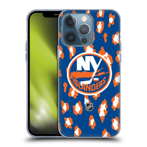 NHL New York Islanders Leopard Patten Soft Gel Case for Apple iPhone 13 Pro