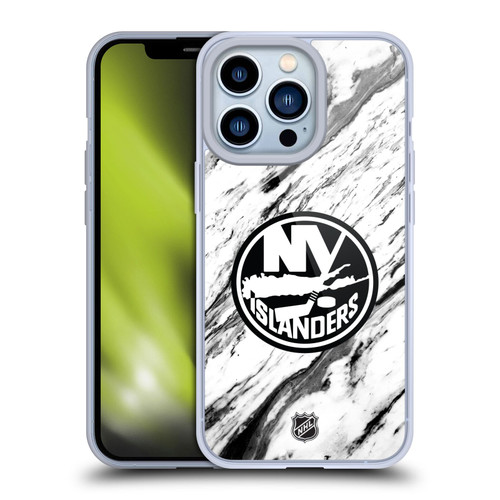 NHL New York Islanders Marble Soft Gel Case for Apple iPhone 13 Pro