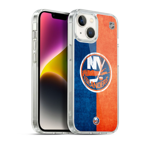 NHL New York Islanders Half Distressed Soft Gel Case for Apple iPhone 14