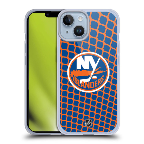 NHL New York Islanders Net Pattern Soft Gel Case for Apple iPhone 14