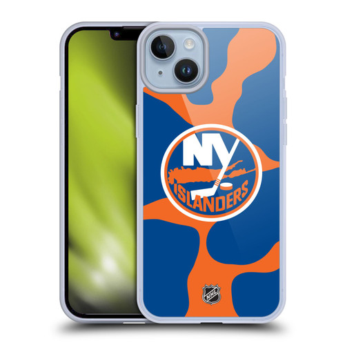 NHL New York Islanders Cow Pattern Soft Gel Case for Apple iPhone 14 Plus
