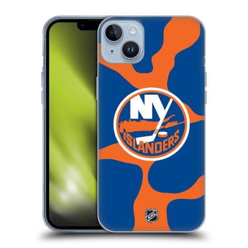 NHL New York Islanders Cow Pattern Soft Gel Case for Apple iPhone 14 Plus
