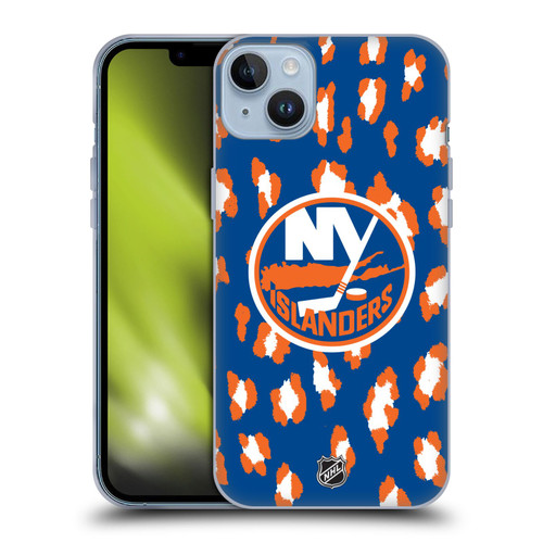 NHL New York Islanders Leopard Patten Soft Gel Case for Apple iPhone 14 Plus