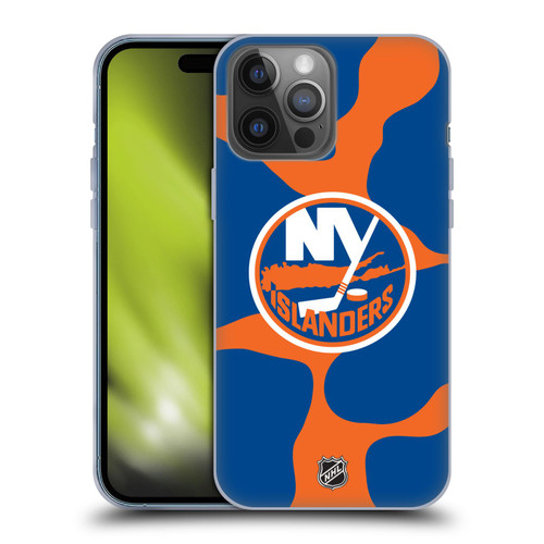 NHL New York Islanders Cow Pattern Soft Gel Case for Apple iPhone 14 Pro Max