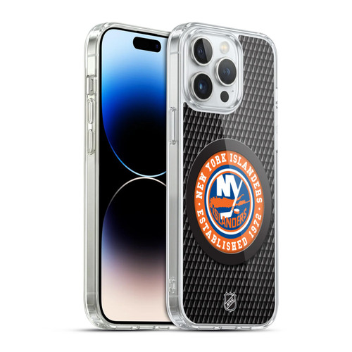 NHL New York Islanders Puck Texture Soft Gel Case for Apple iPhone 14 Pro Max