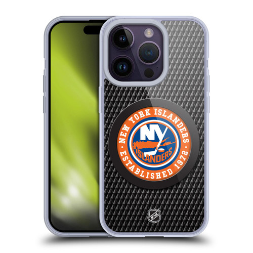 NHL New York Islanders Puck Texture Soft Gel Case for Apple iPhone 14 Pro