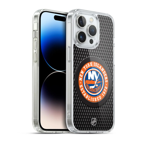 NHL New York Islanders Puck Texture Soft Gel Case for Apple iPhone 14 Pro