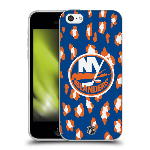 NHL New York Islanders Leopard Pattern Soft Gel Case for Apple iPhone 5c