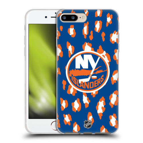 NHL New York Islanders Leopard Pattern Soft Gel Case for Apple iPhone 7 Plus / iPhone 8 Plus