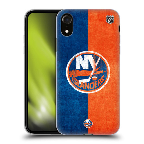 NHL New York Islanders Half Distressed Soft Gel Case for Apple iPhone XR