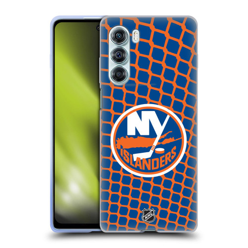 NHL New York Islanders Net Pattern Soft Gel Case for Motorola Edge S30 / Moto G200 5G