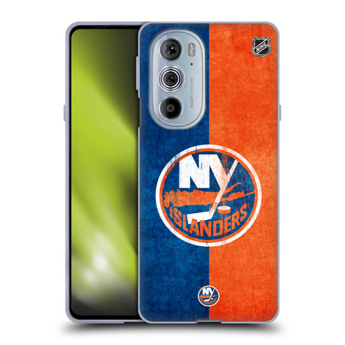 NHL New York Islanders Half Distressed Soft Gel Case for Motorola Edge X30