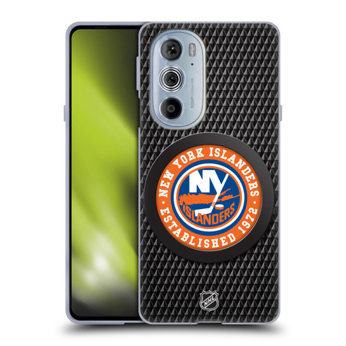 NHL New York Islanders Puck Texture Soft Gel Case for Motorola Edge X30