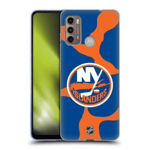 NHL New York Islanders Cow Pattern Soft Gel Case for Motorola Moto G60 / Moto G40 Fusion