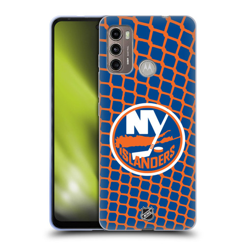 NHL New York Islanders Net Pattern Soft Gel Case for Motorola Moto G60 / Moto G40 Fusion
