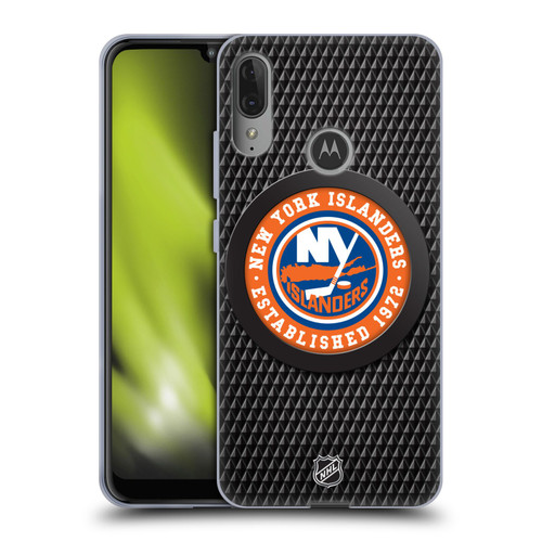 NHL New York Islanders Puck Texture Soft Gel Case for Motorola Moto E6 Plus