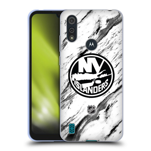 NHL New York Islanders Marble Soft Gel Case for Motorola Moto E6s (2020)