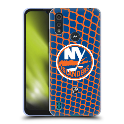 NHL New York Islanders Net Pattern Soft Gel Case for Motorola Moto E6s (2020)