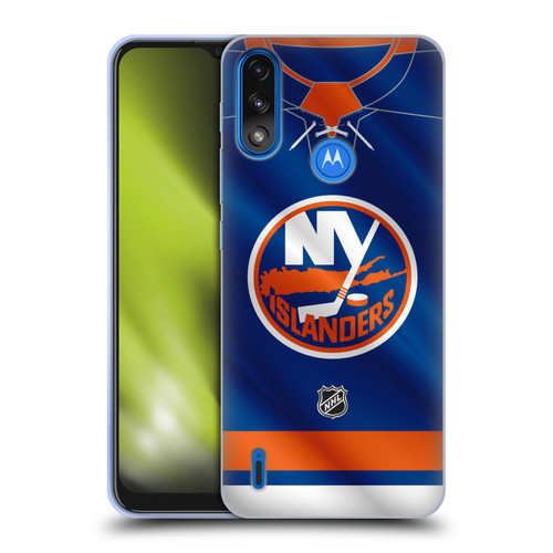 NHL New York Islanders Jersey Soft Gel Case for Motorola Moto E7 Power / Moto E7i Power