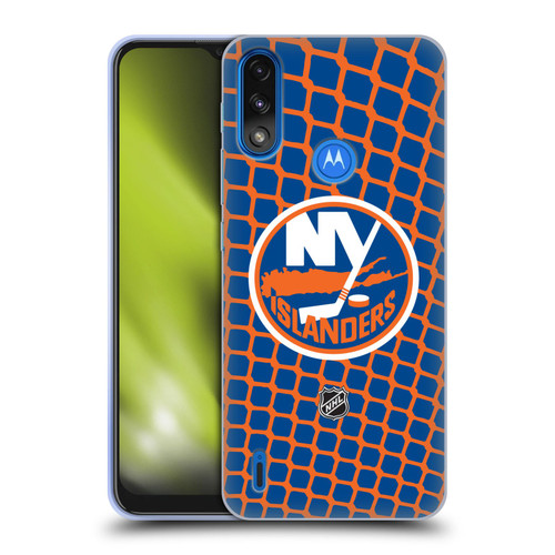 NHL New York Islanders Net Pattern Soft Gel Case for Motorola Moto E7 Power / Moto E7i Power