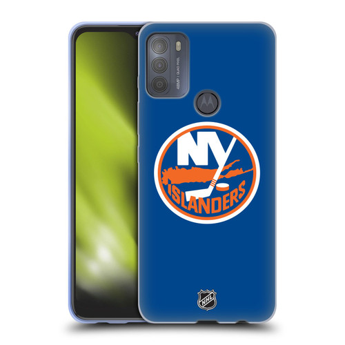 NHL New York Islanders Plain Soft Gel Case for Motorola Moto G50