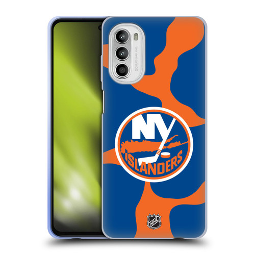 NHL New York Islanders Cow Pattern Soft Gel Case for Motorola Moto G52