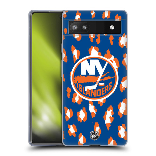 NHL New York Islanders Leopard Patten Soft Gel Case for Google Pixel 6a