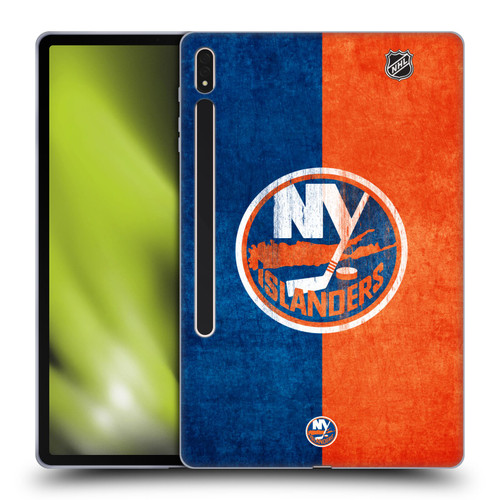 NHL New York Islanders Half Distressed Soft Gel Case for Samsung Galaxy Tab S8 Plus