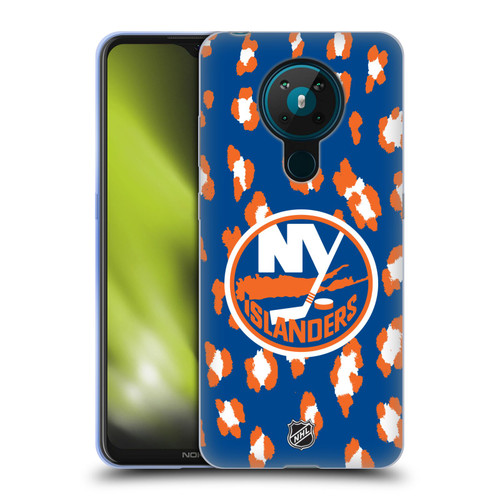 NHL New York Islanders Leopard Pattern Soft Gel Case for Nokia 5.3