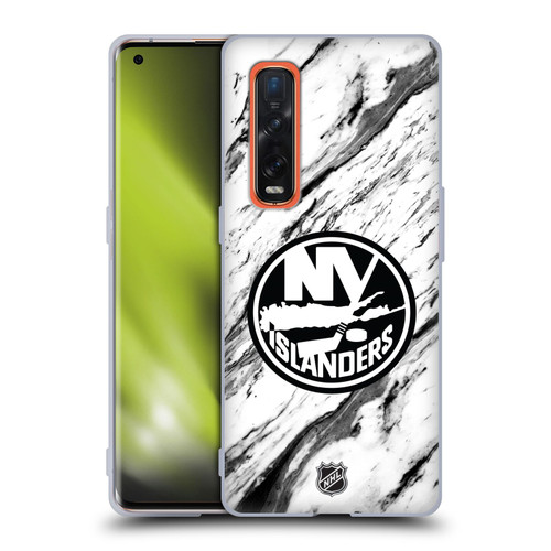 NHL New York Islanders Marble Soft Gel Case for OPPO Find X2 Pro 5G