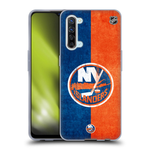 NHL New York Islanders Half Distressed Soft Gel Case for OPPO Find X2 Lite 5G