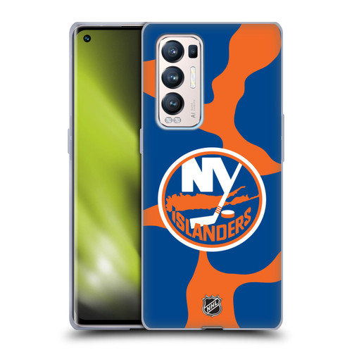 NHL New York Islanders Cow Pattern Soft Gel Case for OPPO Find X3 Neo / Reno5 Pro+ 5G